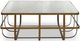 Bassett® Furniture BenchMade Atticus White Top Cocktail Table with Brass Base-1
