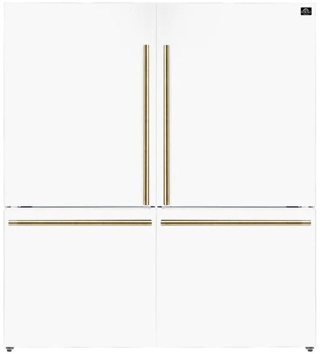 FORNO® Milano 62 in. 34.4 Cu. Ft. White Bottom Freezer Refrigerator-0