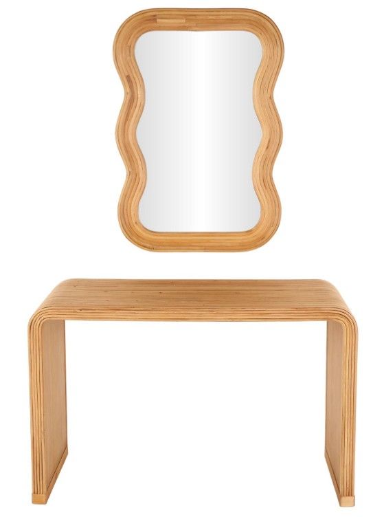 Deco Marche Brown Console Table and Mirror-0