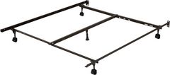 Beaudoin Black Full Traditional Interlock Bed Frame with Casters and Glides