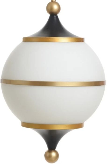 Harp & Finial® Benedict Black/Brass/Milk Pendant-1