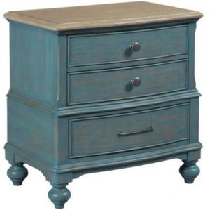 Front view of the American Drew® Litchfield Moray Blue Nightstand