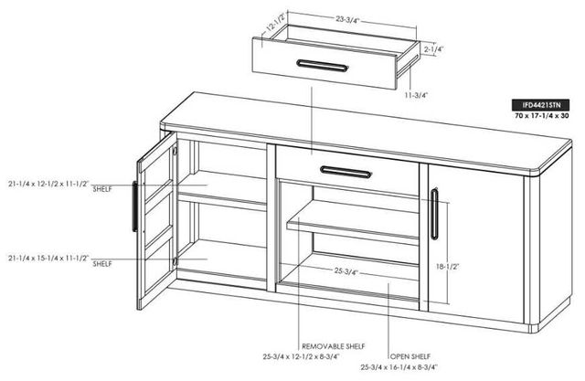 International Furniture Direct Balam Stained Dark TV Stand-2