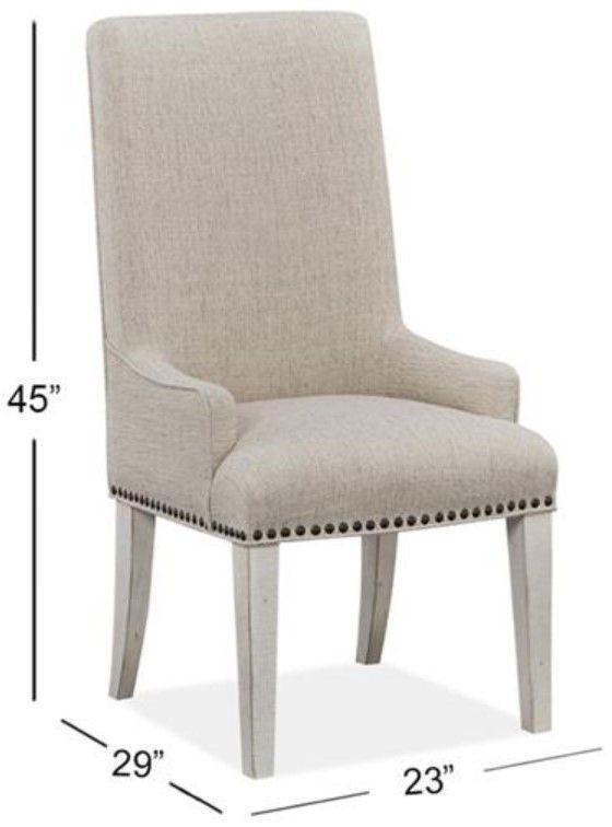 Magnussen Home® Bronwyn Alabaster/Baja Natural Upholstered Host Side Chair-2