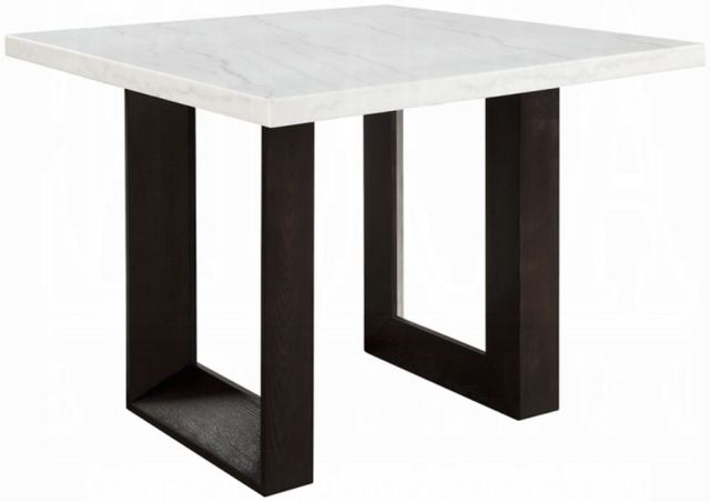 ACME Furniture Edwyn White Marble Top Counter Height Dining Table with Espresso Base-0