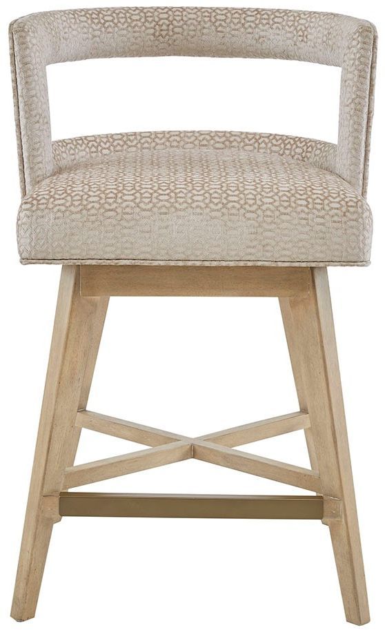 Olliix by Madison Park Cream Glenwood Swivel Counter Stool-1