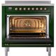 Ilve® Nostalgie II Noblesse 36'' Emerald Green Pro Style Induction Range with Burnished Trim-1