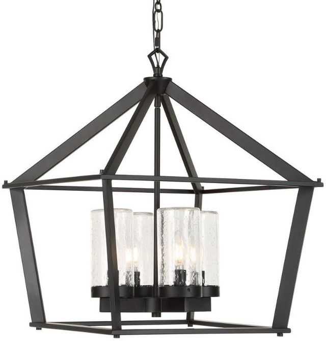 Uttermost® Evanston Matte Black 4-Light Indoor-Outdoor Pendant-3