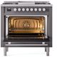 Ilve® Professional Plus II 36" Graphite Matte Pro Style Dual Fuel Range-1