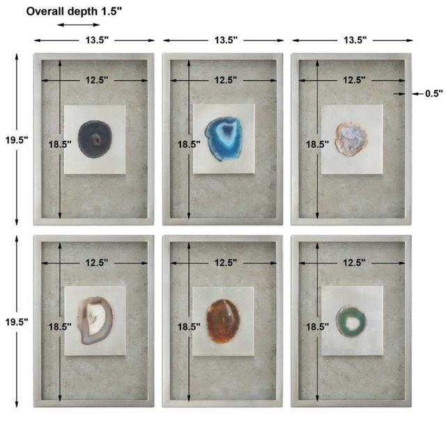 Uttermost® 6-Piece Agate Stone Shadow Box Set-2