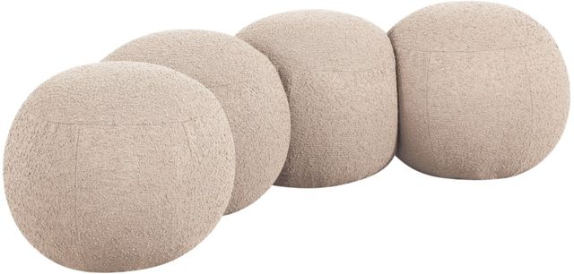 Meridian Furniture Apollo Beige 65" Boucle Fabric Upholstered Bench-0