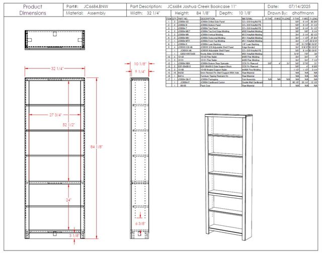 Legends Home Joshua Creek Barnwood 84” Bookcase-2
