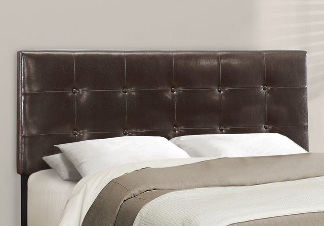 Monarch Specialties Inc. Brown Leather Full Bed-2