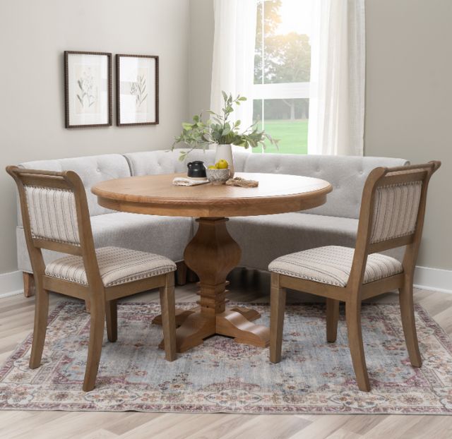 Powell® Auden Banks Emerson 4-Piece Light Gray/Natural/Rustic Honey Dining Table Set-1