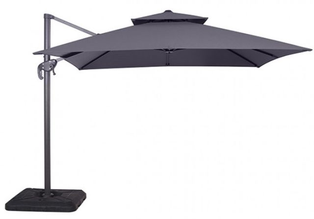 Furniture of America® Hero Gray Aluminum/Polyester Outdoor Patio Umbrella and Base-0
