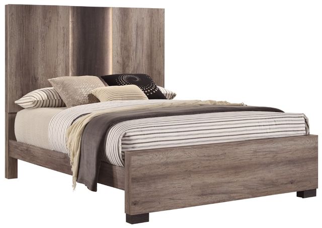 Crown Mark Rangley Brown/Gray King Panel Bed-0