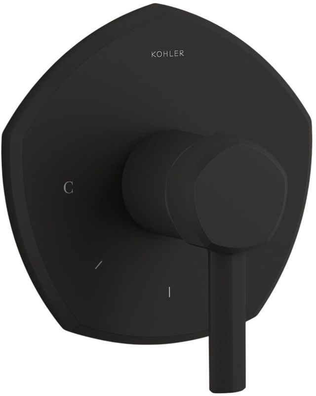 KOHLER® Occasion® MasterShower® Matte Black Temperature Control Valve Trim with Lever Handle-0