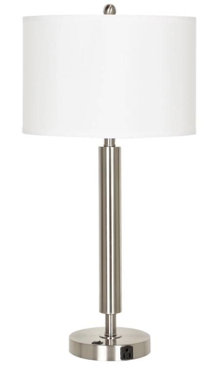 Cal® Lighting & Accessories Brushed Steel Table Lamp-0