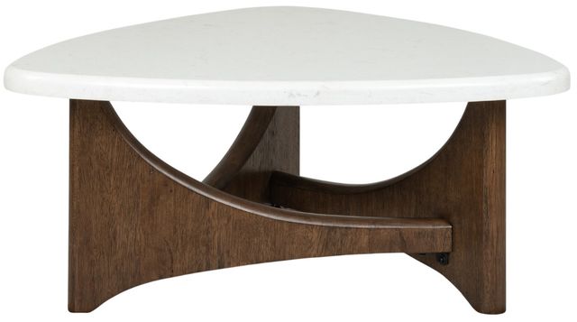 Magnussen Home® Arwen White Top Cocktail Table with Turkish Coffee Base-2