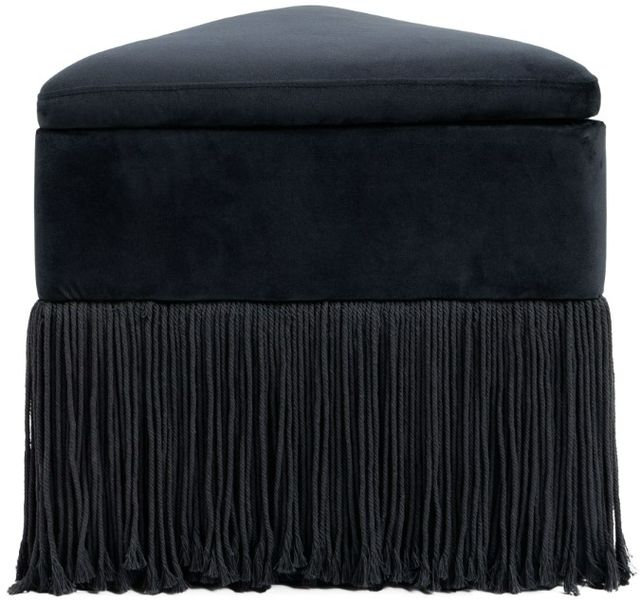 Meridian Furniture Trivoli Black Velvet Ottoman-2
