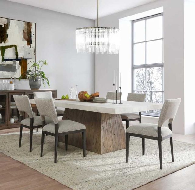 Classic Home Grange Antique White 94" Dining Table with Natural Base-1