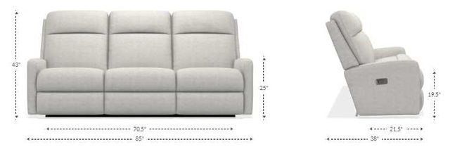 La-Z-Boy® Finley Onyx Leather Power Wall Reclining Sofa with Headrest and Lumbar-2