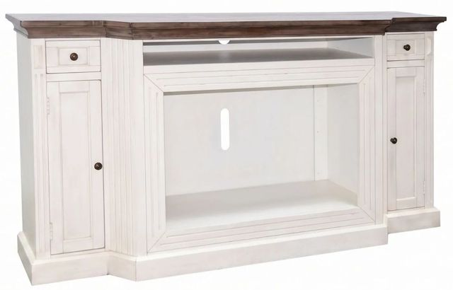 Sunny Designs™ Pasadena Buckskin/Marble White TV Console without Slate with Fireplace Option-0