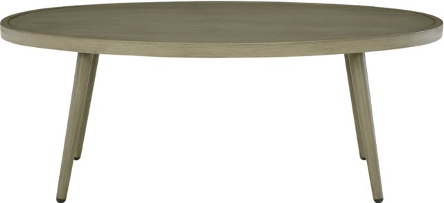 Signature Design by Ashley® Swiss Valley Beige Aluminum Outdoor Cocktail Table-1