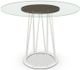 Amisco Customizable Calypso 36" Flat Edge Clear Glass Counter Height Table with 48" Tabletop -4