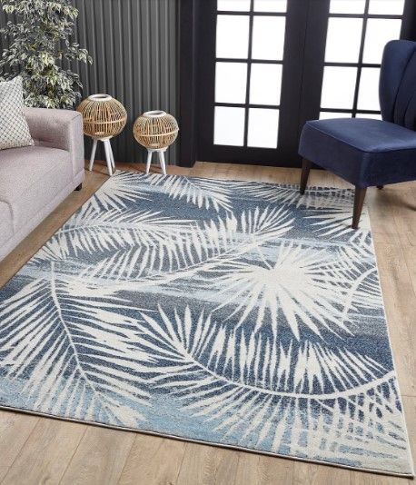 KAS Rugs Stella Blue Palms 5'x8' Area Rug-4