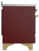 Ilve® Majestic III 48" Burgundy Pro Style Induction Range with Solid Door and Brass Trim-3
