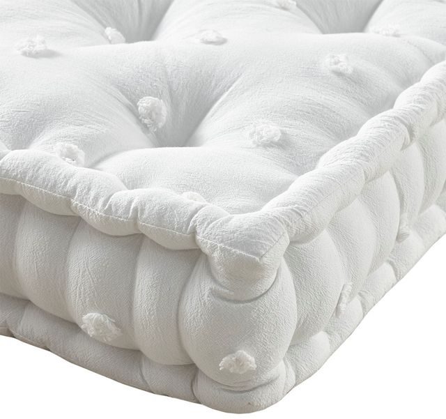 Olliix by Urban Habitat Brooklyn Ivory 20"x"20x"5" Cotton Jacquard Square Floor Pillow Cushion-1