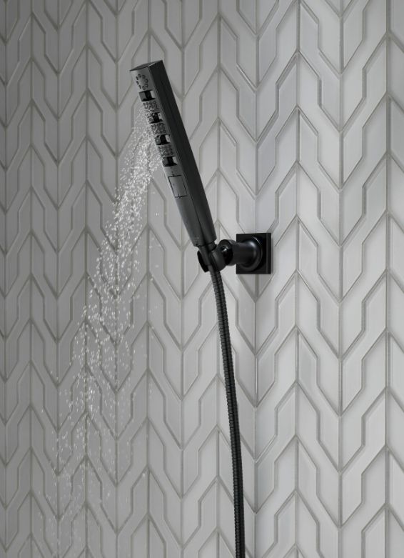 Delta Universal Showering Matte Black H2Okinetic® 4-Setting Wall Mount Hand Shower-3