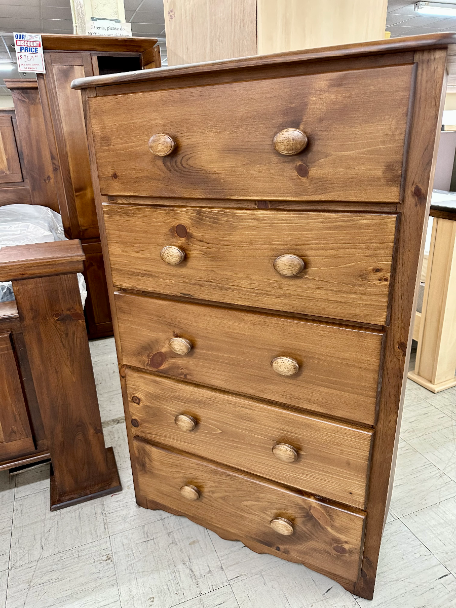 A H Woodworking 5 Drawer Chest for Gun Storage Collection in Golden Oak King s Furniture Appliance