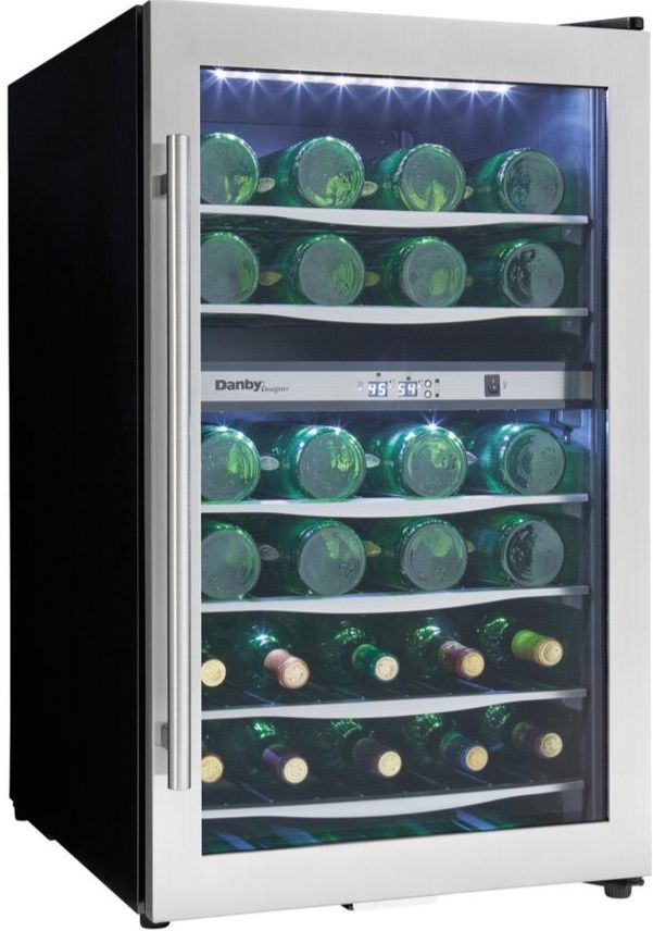 Danby® 20" Black with Stainless Steel Wine Cooler-3
