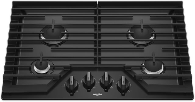 Whirlpool® 30" Black Gas Cooktop-1