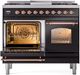 Ilve® Nostalgie II Series 40" Glossy Black Pro Style Dual Fuel Range-2
