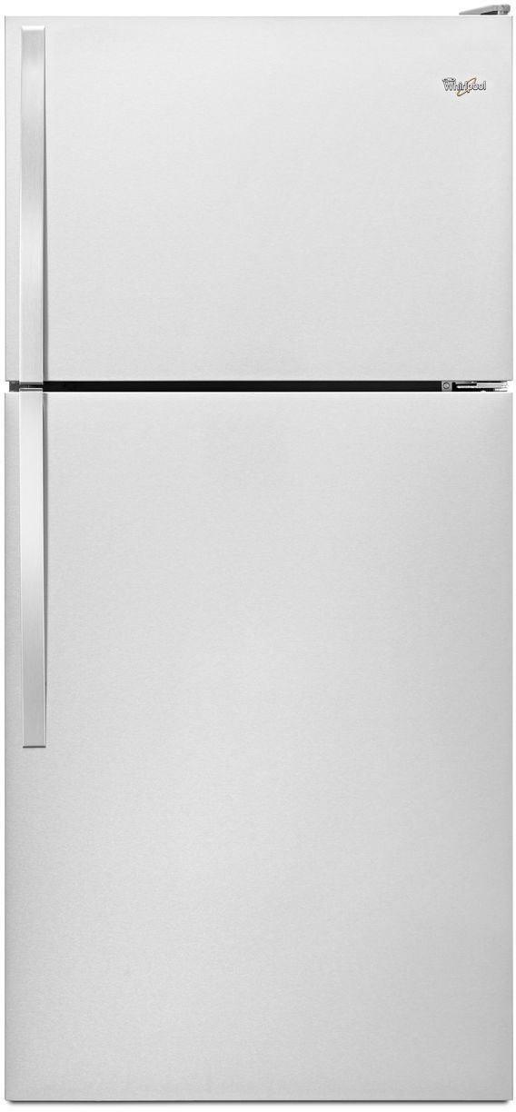 Whirlpool® 18.2 Cu. Ft. Monochromatic Stainless Steel Top Freezer Refrigerator-0