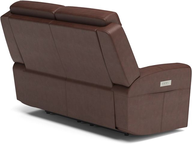 Flexsteel® Barnett Timber Power Reclining Loveseat with Power Headrests and Lumbar-4