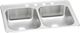 Elkay Celebrity® Brushed Satin 33" x 22" x 7" 4-Hole Equal Double Bowl Drop-In Sink-0