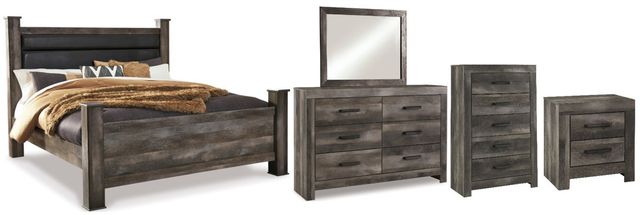 Signature Design by Ashley® Wynnlow 5-Piece Gray King Poster Bed Set-0