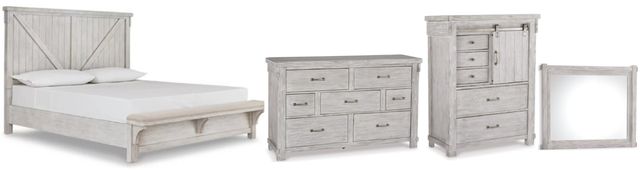 Signature Design by Ashley® Brashland 4-Piece White Queen Panel Bed Set-0