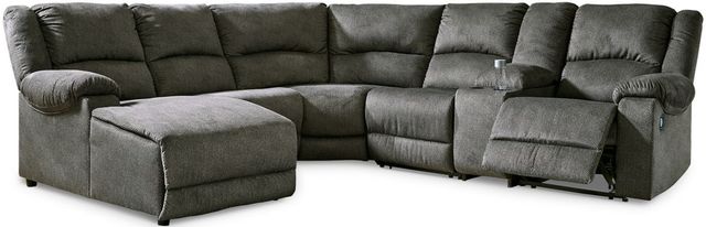 Signature Design by Ashley® Benlocke 6-Piece Flannel Reclining Left-Arm Facing Sectional and Chaise with Console-0