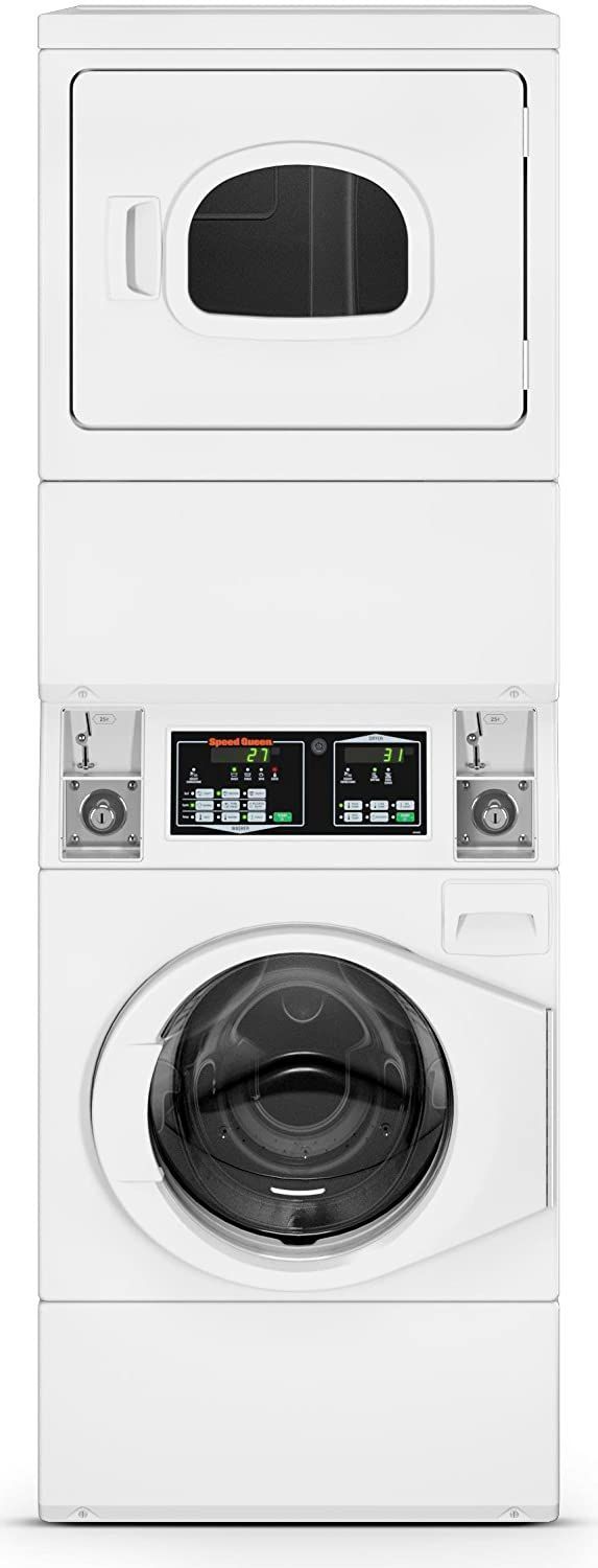 Speed Queen® Commercial 26.88" White Electric Stack Washer/Dryer-0