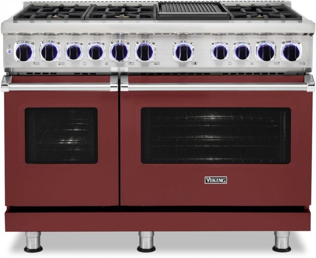 Viking® 7 Series 48" Reduction Red Pro Style Dual Fuel Natural Gas Range with 12" Griddle-0
