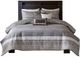 Olliix by Madison Park Rhapsody 6 Piece Grey/Taupe Full/Queen Reversible Jacquard Coverlet Set-0