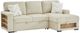 Global Furniture USA U0222 2-Piece Ivory L-Shaped Sectional with Chaise and Pull Out Sofa Bed -0