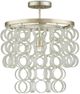 Currey & Company Windsong Contemporary Silver Leaf/Opaque White Semi-Flush Lighting-2