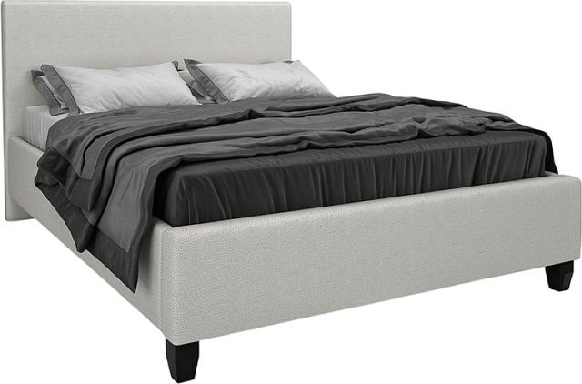 Beaudoin Customizable Ennis Twin Upholstered Platform Bed with Woodland Footboard-1
