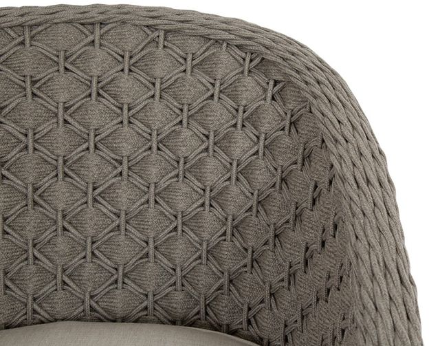 Sunset West Marbella Stone Gray Aluminum/Olefin Rope Outdoor Dining Arm Chair with Echo Ash Cushion-4